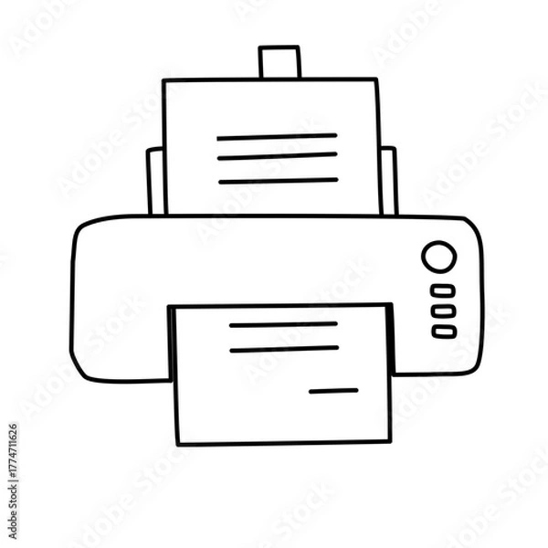 Obraz Office Multi-Function Printer or Scanner Line Art