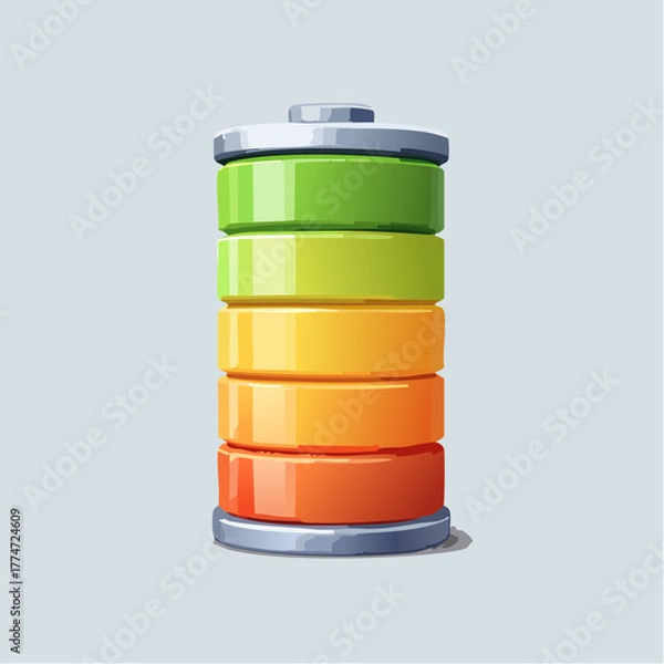 Obraz Vector illustration of a battery icon showing different charge levels