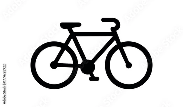Obraz cycle flat black solid vector illustration isolated on white background