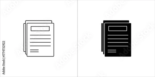 Fototapeta Stack of document icons and paper icons