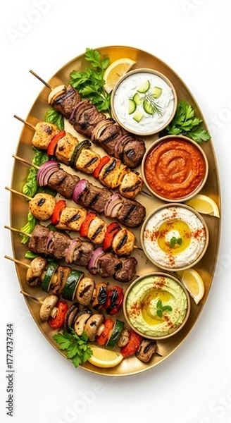 Obraz grilled meat with vegetables