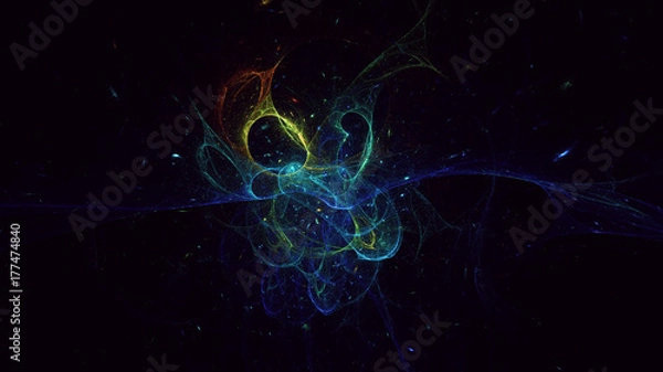 Fototapeta 3D rendering abstract fractal light background
