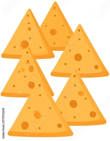 Obraz Cartoon Cheese Slices - A Fun and Cheesy Illustration.