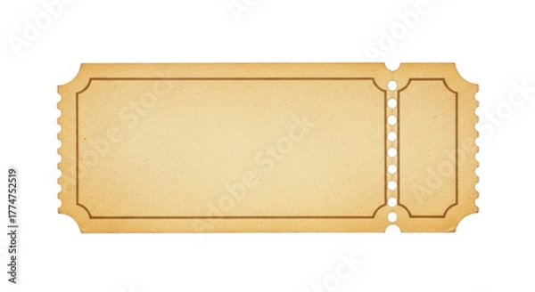 Fototapeta Vintage admission ticket template vector graphic illustration on transparent background