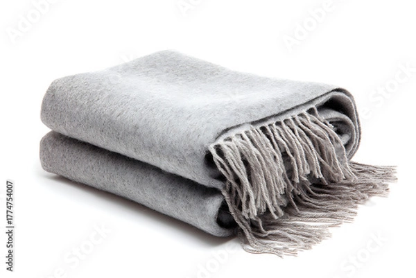 Fototapeta Cozy up with this soft fringed throw, perfect for adding texture and warmth to any living space, creating a serene, relaxing atmosphere for ultimate comfort