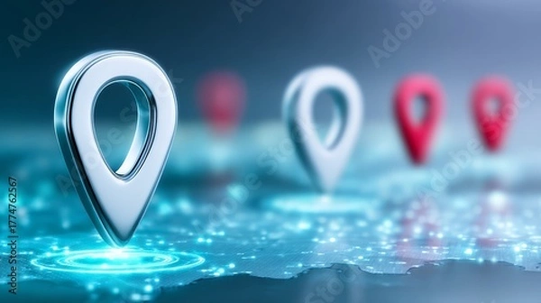 Fototapeta Map pinpoint location guide visualize precise geographic location using interactive map pin