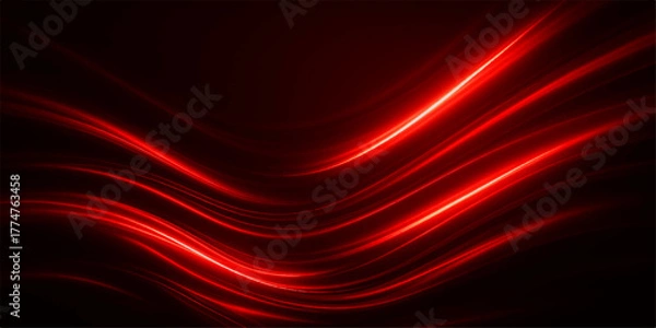 Obraz Abstract flowing red and purple silk design with glowing light and wave pattern