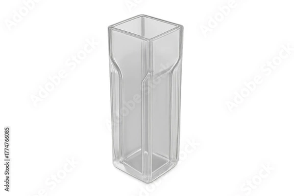 Obraz Transparent plastic laboratory cuvette for scientific experiments
