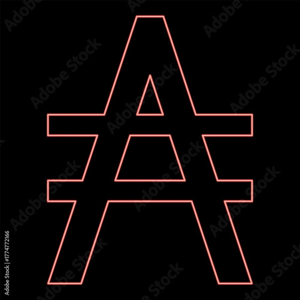 Fototapeta Neon austral symbol sign red color vector illustration image flat style