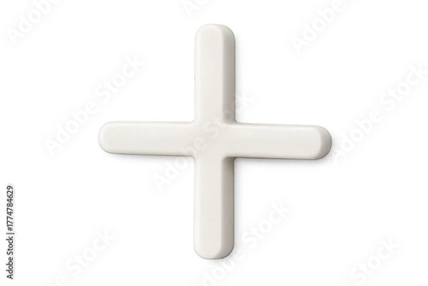 Obraz White cross tile spacer for construction and tiling work