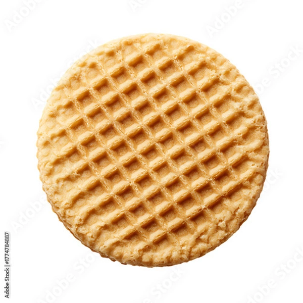 Obraz A delicious stroopwafel isolated on transparent background, a traditional dutch treat