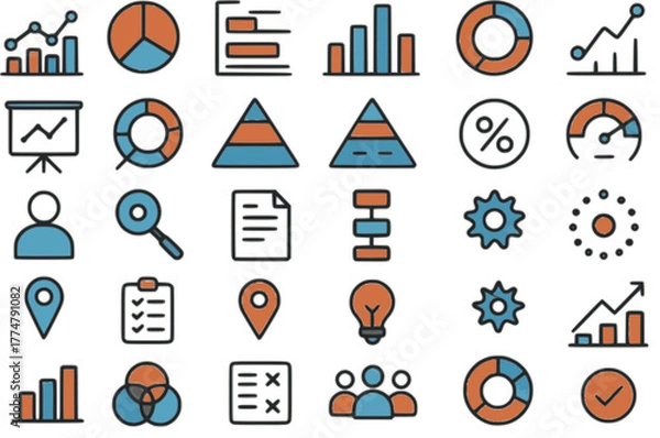 Fototapeta Infographics Vector Icon Pack – Data, Chart, Graph, Statistics, Business, Analytics, Presentation Design