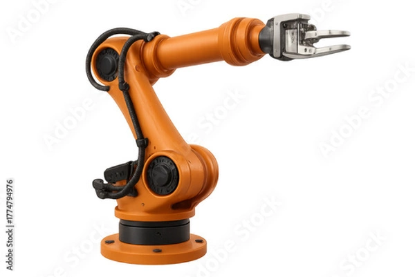 Fototapeta Robotic arm for industrial automation technology on transparent background