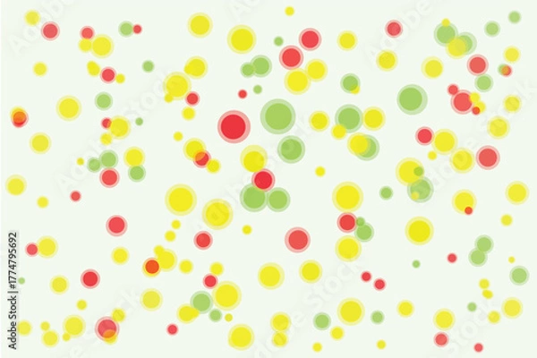 Obraz Colorful Circular Pattern with Yellow Red and Green Bubbles Background