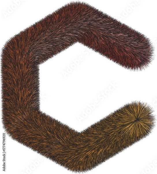 Fototapeta Abstract hexagonal shape formed by numerous small textures and colors on black background