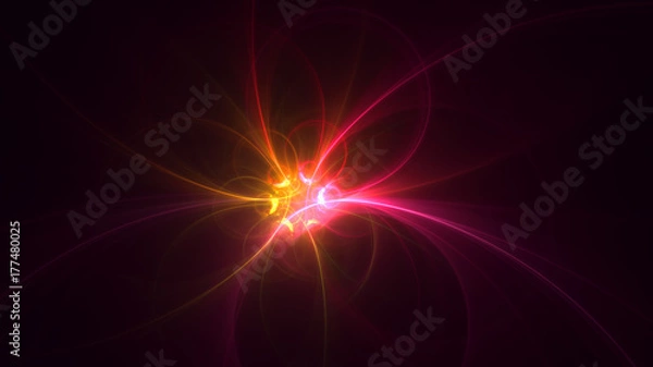 Fototapeta 3D rendering abstract fractal light background
