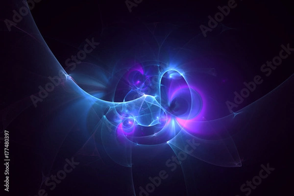Fototapeta 3D rendering abstract fractal light background
