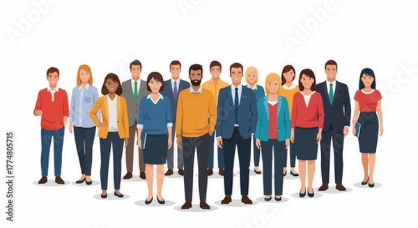 Fototapeta Diverse group of business people standing together in a professional setting.