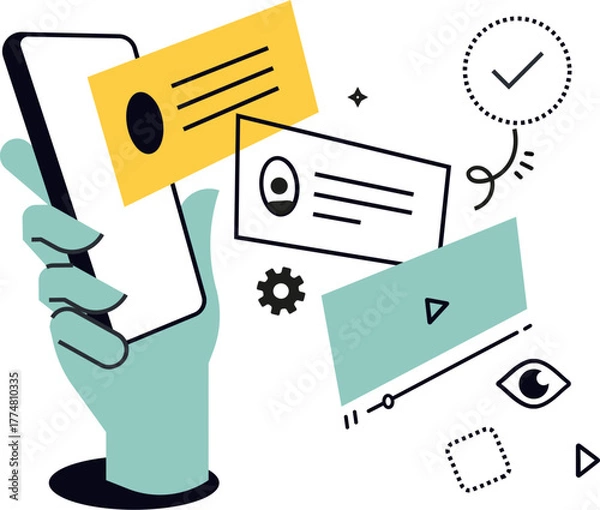 Obraz hand drawn vector illustration of an envelope with message