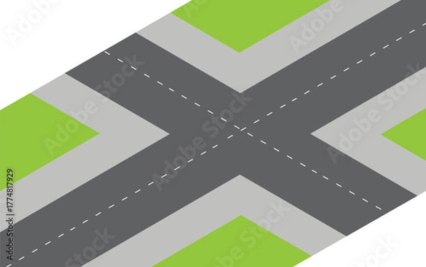 Fototapeta Vector Curved road with white lines	Lots of winding roads. Traveling along a curved highway.
