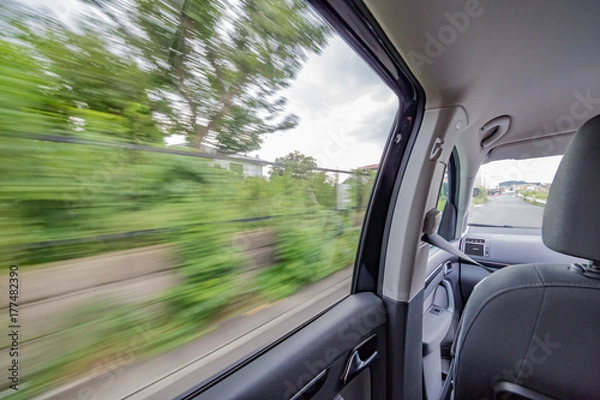 Fototapeta 車内から見える風景