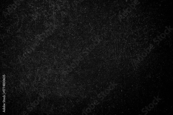 Fototapeta Simple black realistic grunge scratch background for product or text backdrop designs