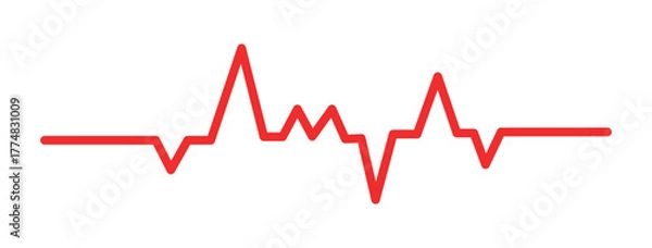 Fototapeta Heartbeat icon. EKG and cardio symbol. Healthy and medical concept. Vector illustration. Heartbeat icon collection. Set of red cardiology pulse iconsMedical heartbeat symbol collection.