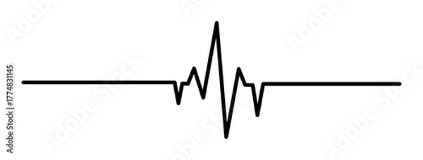 Fototapeta Heartbeat Line vector Pulse Rate. Heart line icon.Vector illustration.  pulse, ecg, ekg, hertbeat, electrocardiogram, graph, rhythm cardioid concept. Vector illustration isolated on white background.