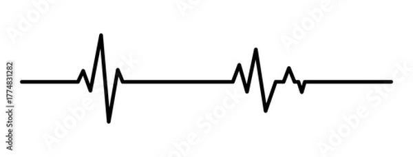 Fototapeta Heartbeat Line vector Pulse Rate. Heart line icon.Vector illustration.  pulse, ecg, ekg, hertbeat, electrocardiogram, graph, rhythm cardioid concept. Vector illustration isolated on white background.