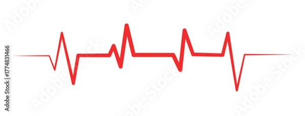 Fototapeta Heartbeat icon. EKG and cardio symbol. Healthy and medical concept. Vector illustration. Heartbeat icon collection. Set of red cardiology pulse iconsMedical heartbeat symbol collection.