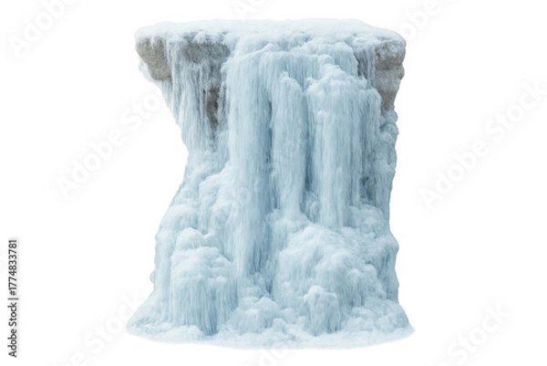 Obraz Frozen waterfall ice cascade on transparent background