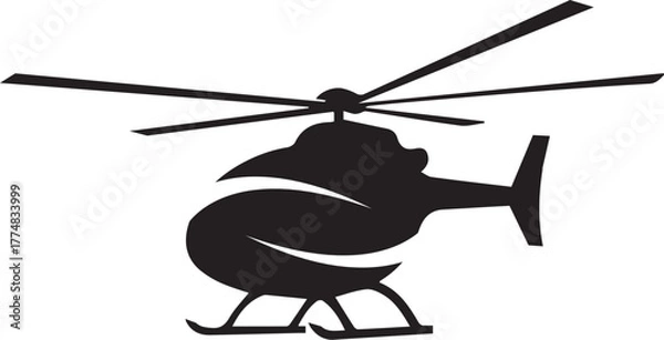 Obraz Helicopter Silhouette Vector Icon