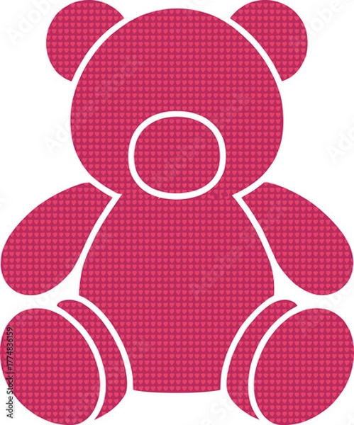 Fototapeta Simple Pink Teddy Bear with Textured Pattern