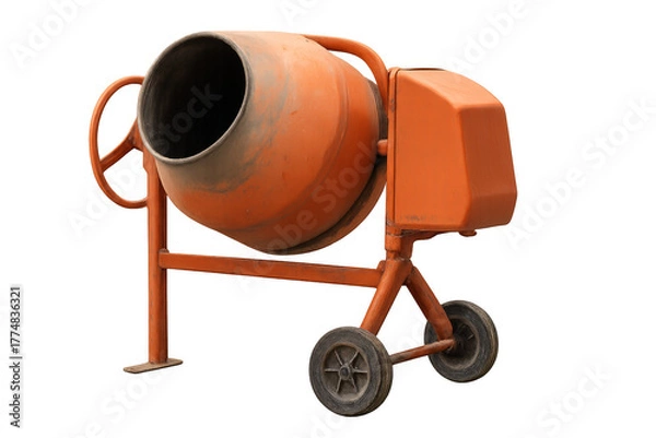 Obraz Orange portable cement mixer for construction industry