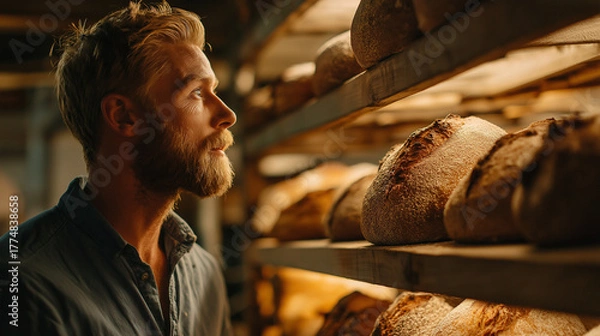 Obraz young man sitting on the bench