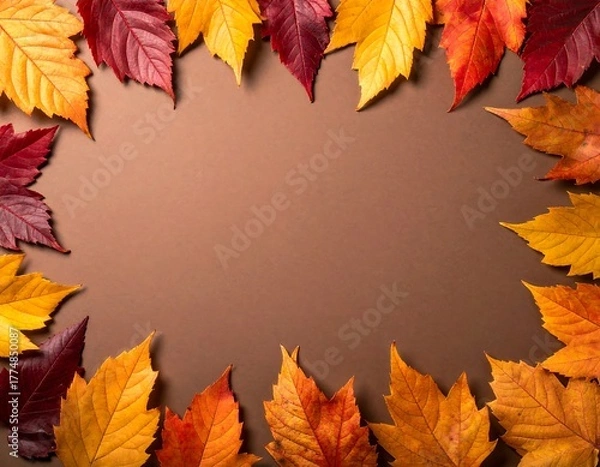 Obraz Autumnal Foliage Frame - A Vibrant Display of Fall Colors.