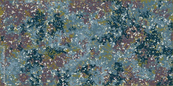 Fototapeta Digital Camouflage Background Texture in Blue Gray and Brown Tones