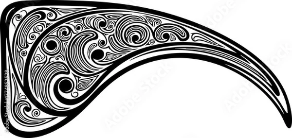 Fototapeta Elegant Art Nouveau flourish design with intricate swirling patterns and organic curves adding sophisticated decorative flair to projects.