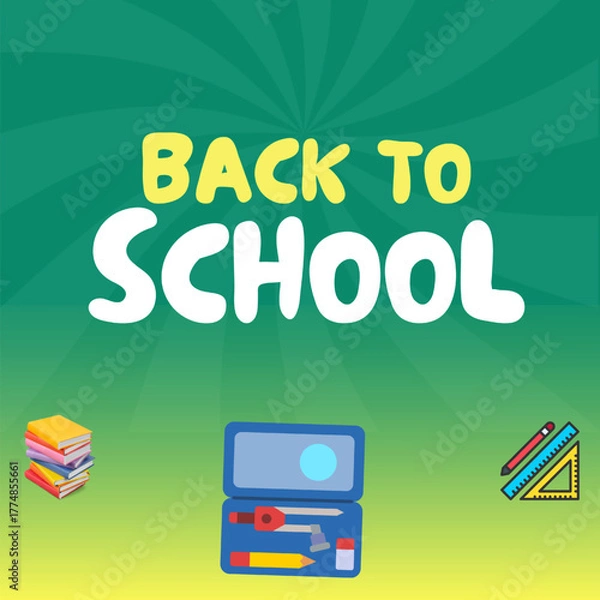 Fototapeta Vector Text Illustration For Back To School.