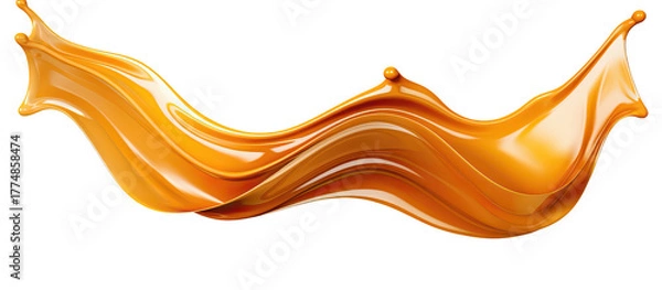 Obraz Caramel Liquid Splash Wave isolated on transparent background