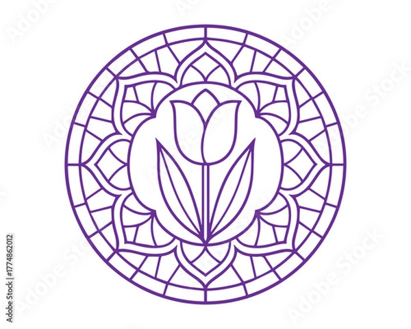 Obraz Tulip line art svg
