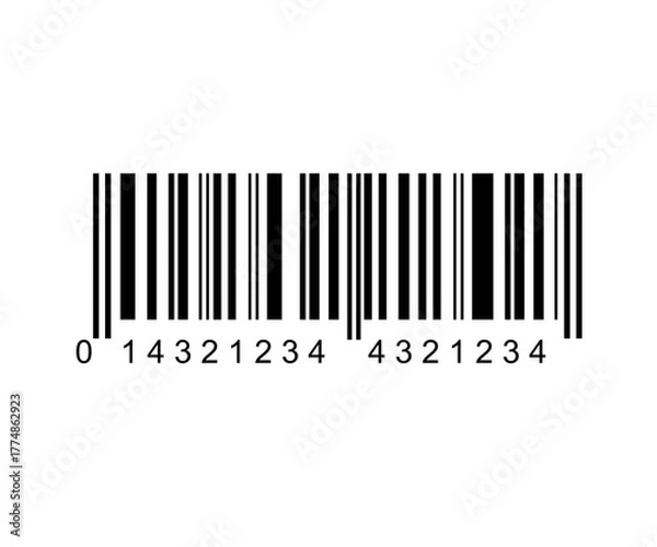 Obraz Black Barcode Symbol Vector PNG with Transparent Background