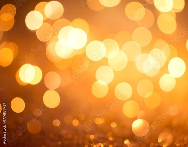 Obraz Golden bokeh lights create a warm and festive atmosphere.