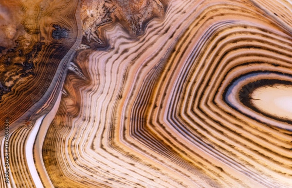 Obraz orange and brown agate fine structure closeup