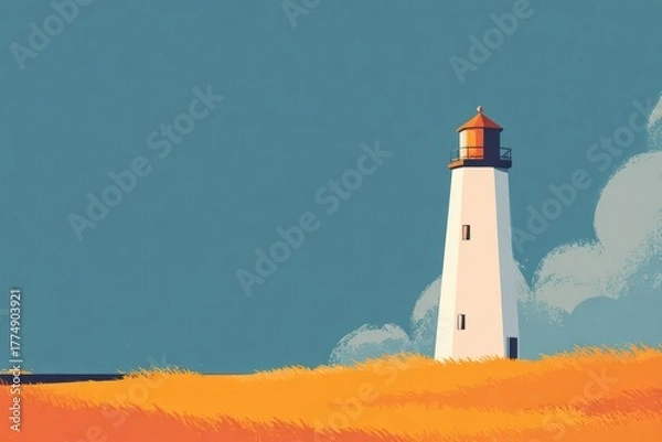 Obraz Lighthouse during a solar eclipse