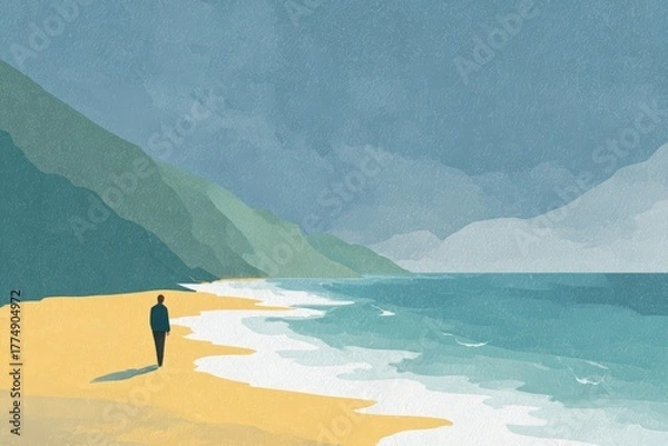 Fototapeta Woman practicing archery in a forest