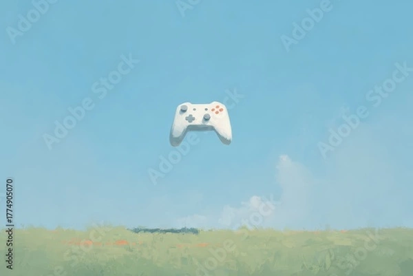 Fototapeta A robot looking at a beautiful seashell