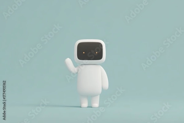 Fototapeta A robot walking towards a bright light at the end of a tunnel