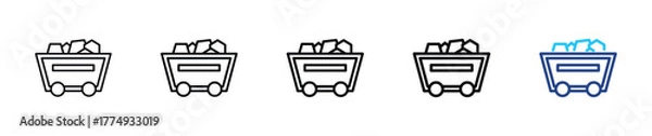 Fototapeta Coal icon set outline multistyle vector illustration concept