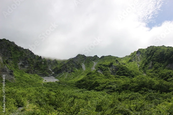 Obraz 伯耆大山稜線 登山道！鳥取県『日本100名山』大山・登山初心者